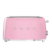 smeg - grille-pain 4 tranches tsf02 - cadillac pink/laqué/lxhxp 41x20,8x21,5cm/6 niveaux de brunissement/1500w