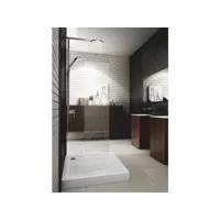 receveur de douche en acrylique blanc - structure en pierre - rectangle - 90 x 75 - jamaica schedpol