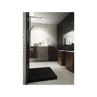 receveur de douche en acrylique noir - structure en pierre - carré - 80 x 80 - jamaica schedpol