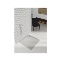 receveur de douche en acrylique - gris ciment - structure en pierre - carré - 80 x 80 - cres schedpol