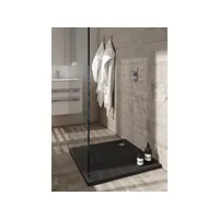 receveur de douche en acrylique noir - structure en pierre - carré - zaher - 90 x 90 schedpol