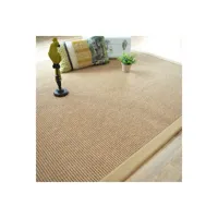 tapis tissé plat - lombok naturel - ganse coton beige - 250 x 350 cm