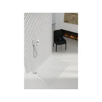 receveur de douche en acrylique blanc - structure en pierre - rectangulaire - 120 x 80 - cres schedpol