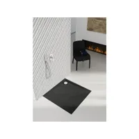 receveur de douche en acrylique - noir - structure en pierre - carré - 90 x 90 - cres schedpol
