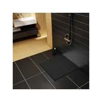 receveur de douche en acrylique noir - structure en pierre - carré - 80 x 80 - quanti schedpol