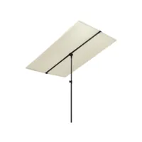parasol d'extérieur avec mât en aluminium 200 x 150 cm - blanc sable 47337