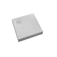 receveur de douche en acrylique blanc structure en pierre carré + siphon extraplat viega - 100 x 100 - solid level schedpol