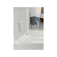 receveur de douche en acrylique blanc - structure en pierre - semi circulaire r55 - 90 x 90 - cres schedpol