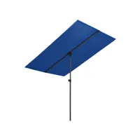 parasol d'extérieur avec mât en aluminium 200 x 150 cm - bleu azur 47343