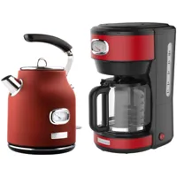 westinghouse - retro - bouilloire 1,7 l + machine à café - cafetière filtre - rouge bundel 29 - rood