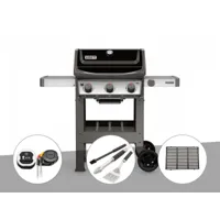 barbecue gaz weber spirit ii e-310 + plancha + thermomètre igrill 3 + kit ustensiles 3 pièces better + 1-2 grille de cuisson