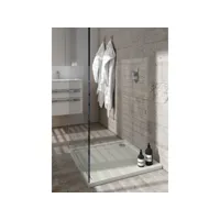 receveur de douche en acrylique gris - structure en pierre - carré - 90 x 90 - zaher schedpol