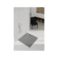 receveur de douche en acrylique - gris anthracite - structure en pierre - carré - 80 x 80 - cres schedpol