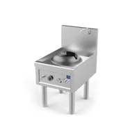 plan de cuisson wok à gaz avec 1 brûleur 27,5 kw, 1 robinet de pour l'eau - virtus -  -  610x850x1100mm