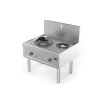 plan de cuisson wok à gaz avec 1 brûleur 27,5 kw + 1 brûleur soupe 9,2 kw, 1 robinet de pour l'eau - virtus -  -  1000x850x1100mm