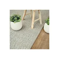tapis intérieur & extérieur - java chevron gris grège - galon beige - 200 x 200 cm