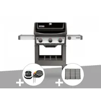 barbecue gaz weber spirit ii e-310 + plancha + thermomètre igrill 3 + 1-2 grille de cuisson