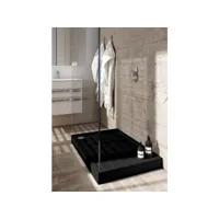 receveur de douche en acrylique noir - structure en pierre - rectangulaire - 120 x 80 - jamaica schedpol
