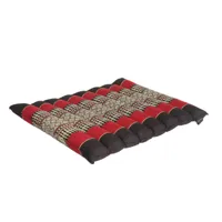 flat rollable - coussin de yoga et méditation plat et souple - noir rouge - s 1075-03-01-00