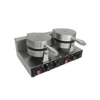 gaufrier electrique professionnel double moules plaque de cuison en téflon et aluminium 24318