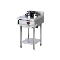 wok à gaz avec étagère, 1à 3 brûleurs - virtus -  - acier inoxydable3 475x600x850mm