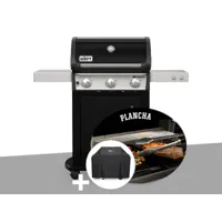 barbecue à gaz weber spirit e-315 mix gril et plancha avec housse de protection