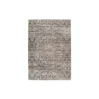 paris prix - tapis tissé ethnique à poils plats davio gris 120 x 170 cm
