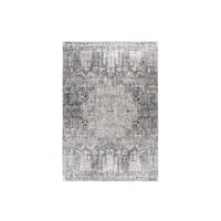paris prix - tapis vintage à poils plats rhodin gris 80 x 150 cm