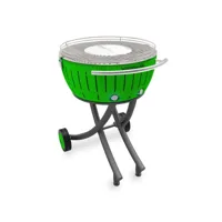 barbecue à charbon portable 60cm vert lotusgrill - lg-gr-600 - xxl lg-gr-600