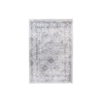 paris prix - tapis vintage à poils plats rhodin gris 80 x 150 cm