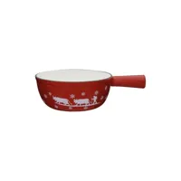 tableandcook - poêlon savoyard en fonte émaillée 24cm rouge frise alpage  404090 - frise alpage