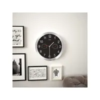 vidaxl horloge murale à quartz hygromètre et thermomètre 30 cm noir 50624