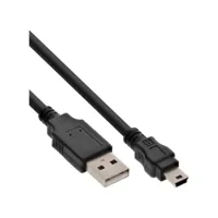 câble usb 2.0 mini, inline®, prise a à mini-b prise (5 broches.), noir, 2m