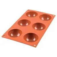 plat / moule silikomart sf 002 half spheres - moule silicone d7/h3.5cm - - orange - silicone