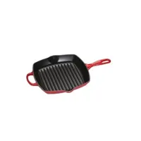 accessoire de cuisine generique le creuset - 20183260600422 - skillet grill carre - fonte emaillee - rouge