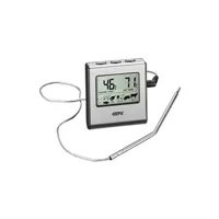 thermomètre / sonde gefu thermomètre numérique avec minuteur tempere acier inoxydable argent
