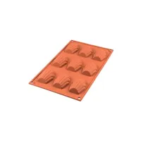 plat / moule silikomart moule en silicone 9 madeleines 6,8 cm - - orange - silicone