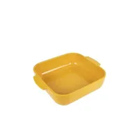 plat / moule peugeot plat carré 28cm jaune safran - - jaune - céramique