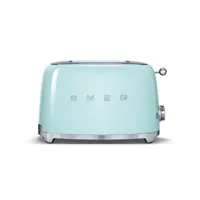 smeg toaster 2 tranches vert d'eau - années 50 - tsf01pgeu