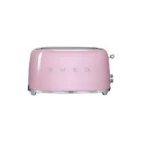 smeg toaster 4 tranches rose - années 50 - tsf02pkeu