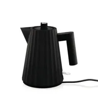 alessi - bouilloire électrique plissé en plastique, résine thermoplastique couleur noir 21 x 30 20 cm designer michele de lucchi made in design