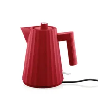 alessi - bouilloire électrique plissé en plastique, résine thermoplastique couleur rouge 21 x 30 20 cm designer michele de lucchi made in design
