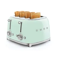 toaster 4 fentes 2000 w tsf03pgeu vert d'eau smeg