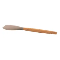 spatule en silicone avec manche en bambou 32 cm taupe point virgule