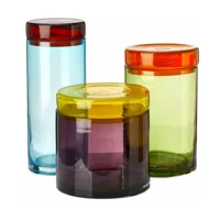 3 bocaux en verre multicolores - pols potten