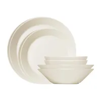 iittala - set de 8 assiettes teema - blanc/2x ø26cm plat/ 2x ø21cm plat/2x ø21cm creuse/ 2x ø15cm creuse