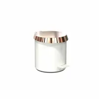 frost - pedal bin 250 - poubelle à pédale/poubelles - blanc/couvercle cuivre/h 25.3cm/ø 23cm/if design award 2018