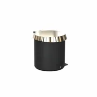 frost - pedal bin 250 - poubelle à pédale/poubelles - noir/couvercle or/h 25.3cm/ø 23cm/if design award 2018