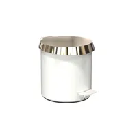 frost - pedal bin 250 - poubelle à pédale/poubelles - blanc/couvercle or/h 25.3cm/ø 23cm/if design award 2018