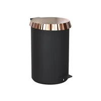 frost - pedal bin 350 - poubelle à pédale/poubelles - noir/couvercle cuivre/h 36.3cm/ø 23cm/if design award 2018